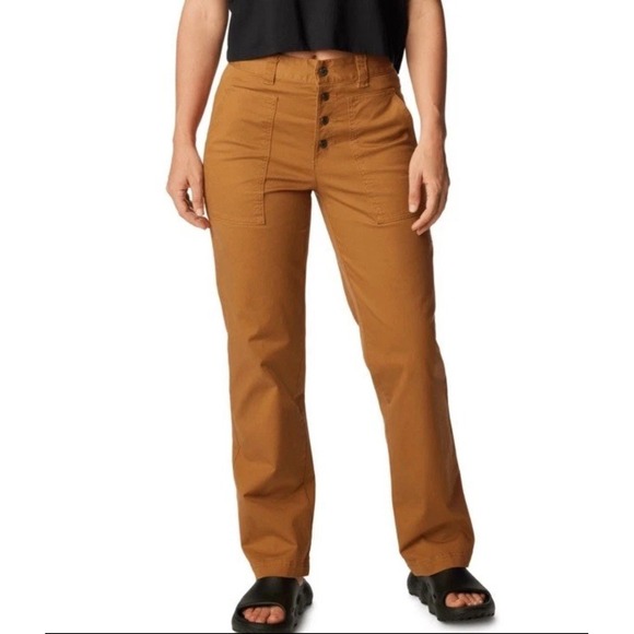 Columbia Womens Holly Hideaway Cotton Twill Pants Size 2 Regular Brown Straight - Picture 1 of 16